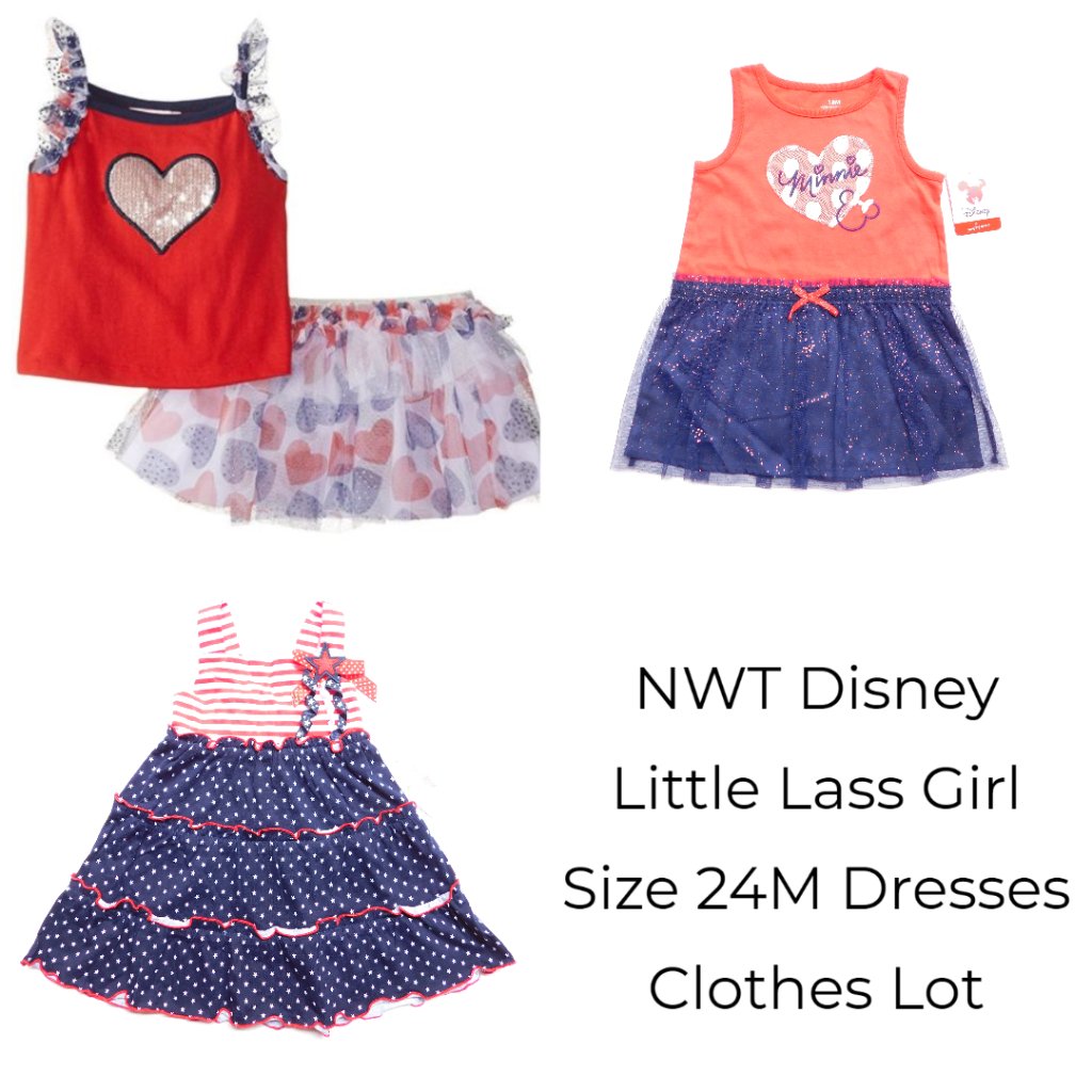 Disney Minnie Dress 24m Patriotic Outfits Lot Nwt